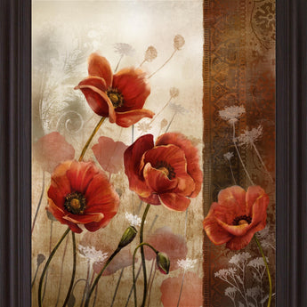 Crimson Reverie - 28" x 34" Framed Wall Art - Red