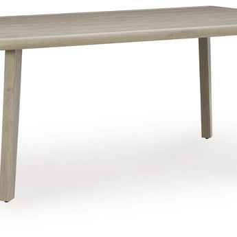 Cliff Trails - Mesa de comedor rectangular con opción de sombrilla - Beige