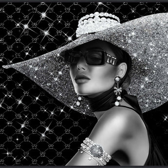 Couture After Dark - 47 X 32 - Gloss With Foil & Rocks In Frame - Black