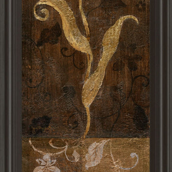Golden Tulip Il By Tava Studios - Framed Print Wall Art - Dark Brown
