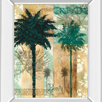 Palm Il By Maeve Fitzsimons - Mirror Framed Print Wall Art - Green