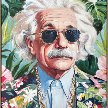 Tropical Icon I Hand-Embellished Canvas In Frame - Blue / Green