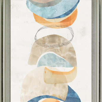 Stacked Aurora - 28" x 34" Framed Wall Art - Beige