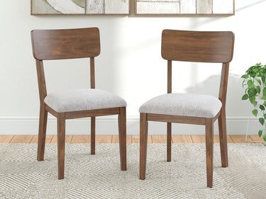 Tameride - Silla de comedor tapizada (juego de 2) - Marrón