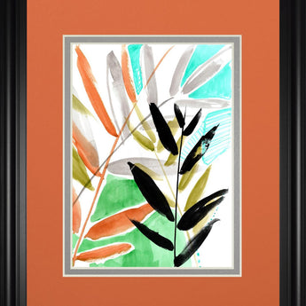 34x40 Vivid Fronds I By Jennifer Goldberger - Orange