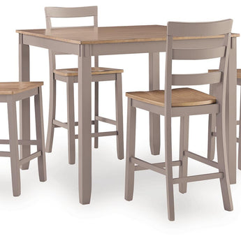 Harperfeld - Dining Room Counter Table Set (Set of 5) - Natural / Gray