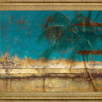 Golden Oasis - 28" x 34" Framed Wall Art - Blue