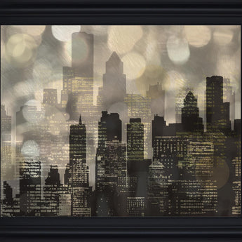 Luminous Skyline - 28" x 34" Framed Wall Art - Black