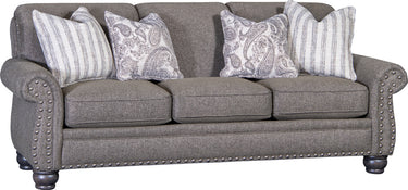 Mayo 9780 Series Traditional Stationary Sofa with Exposed Wood Spool Legs