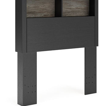 Broachmyn - Twin Bookcase Headboard - Black / Gray