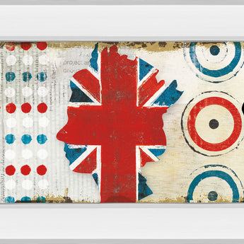British Invasion I By Mo Mullan - Mirror Framed Print Wall Art - Red