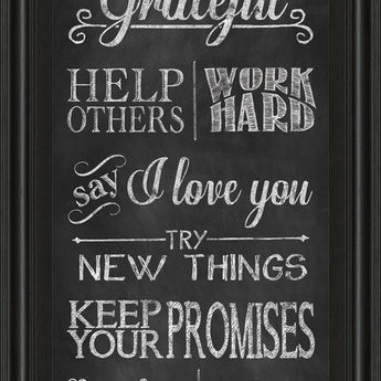 Family Rules By Susan Ball - Framed Print Wall Art - Black