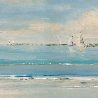 Windy Regatta By Sally Swatland (Framed) - Blue
