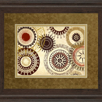 egyptian Textile By Michael Marcon Framed Print Wall Art - Light Brown