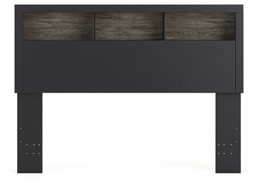 Broachmyn - Queen Bookcase Headboard - Black / Gray