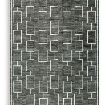 Elderland - 8' x 10' Washable Rug - Black / Gray