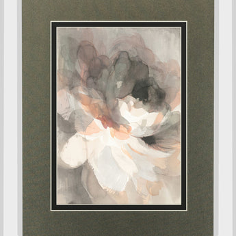 Abstract Peony By Danhui Nai Mirrored Frame - Dark Gray