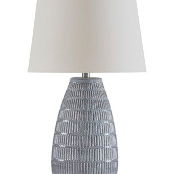 Kaidins - Ceramic Table Lamp - White / Blue
