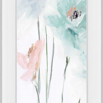 Spring Poppies II By Susan Pepe - Mirrored Frame Wall Art - Light Blue