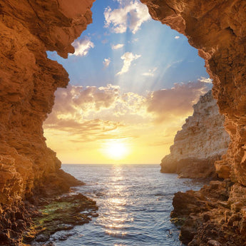 Tempered Glass With Foil - Grotto Sunset - Light Brown