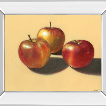Apples - Mirror Framed Print Wall Art - Beige
