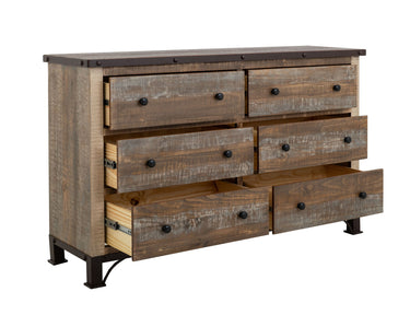 Antique Dresser With 6 Drawers Multicolor - image 4 of 4