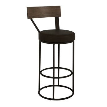 Xel-Ha - 30" Upholstered Barstool - Dark Chocolate