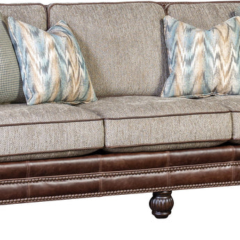 Mayo 4300 Series Mixed Material Sofa with Rolled Arms - Leather/Fabric