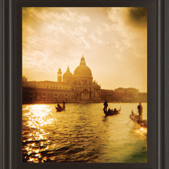 Venezia Sunset I By Thompson - Framed Print Wall Art - Gold