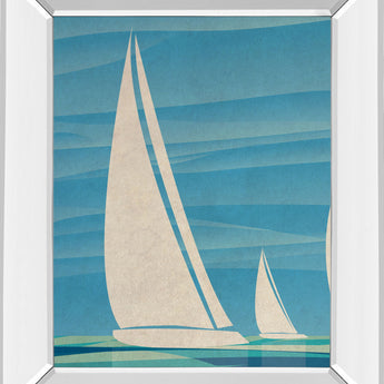 Water Journey I By Dan Meneely - Mirror Framed Print Wall Art - Blue