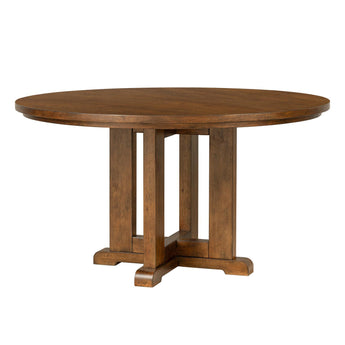 Lake House - Complete Round Pedestal Dining Table - Pinecone