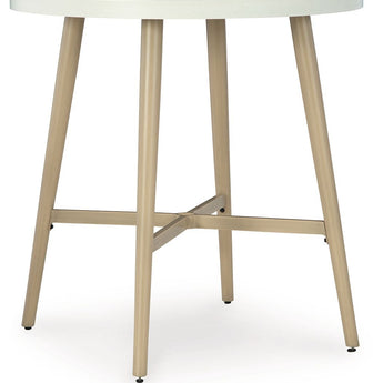 Seton Creek - Mesa de bar redonda con opción de sombrilla - Beige