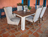 Aruba Upholstered Chair (Set of 2) Brown / Ivory - detail