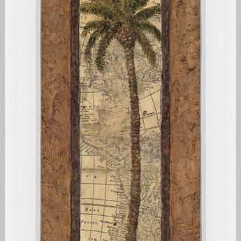 Global View I By Charlene Olson - Mirror Framed Print Wall Art - Dark Brown