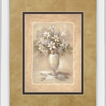 Bounty Il By Vivian Flasch - Mirror Framed Print Wall Art - Light Brown
