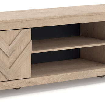 Cayboni - LG TV Stand With Fireplace Option - Tan