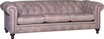Mayo 8888 Series Traditional Leather Sofa with Low-Profile Tufted Back