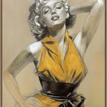Golden Muse II Hand-Embellished Canvas In Frame - Gold / Beige