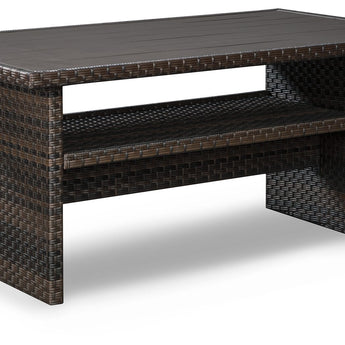 Easy Isle - Mesa multiusos rectangular - Marrón oscuro/beige