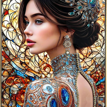 Jeweled Reverie II Gloss Canvas In Frame - Black / Gold
