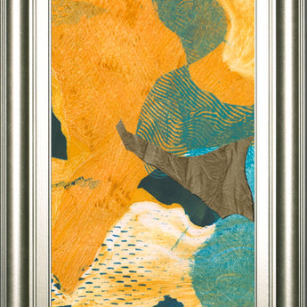 Mountain Shapes Il By Carolyn Roth - Framed Print Wall Art - Orange