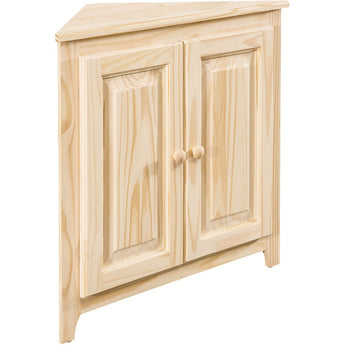 30" Pine Corner Shelf - Doors