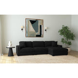 Arizona Steno Black Sectional 6PC Set & Ottoman