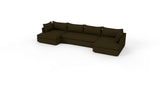 Cherrywood 176" Double Chaise Sectional W. Armless Loveseat - Bellatrix Arbor