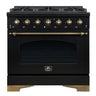 Forno 36" Dual Range w/Convection Oven, Black - FFSGS6113-36BLK