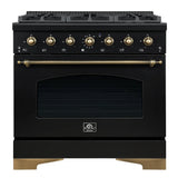 Forno 36" Dual Range w/Convection Oven, Black - FFSGS6113-36BLK