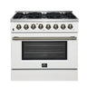 Forno 36" Dual Fuel Gas Range, White - FFSGS6156-36WHT