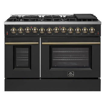 Forno 48" Dual Fuel Gas Range,Black - FFSGS6156-48BLK