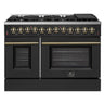 Forno 48" Dual Fuel Gas Range,Black - FFSGS6156-48BLK