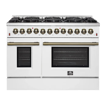 Forno 48" Dual Fuel Gas Range, White - FFSGS6156-48WHT